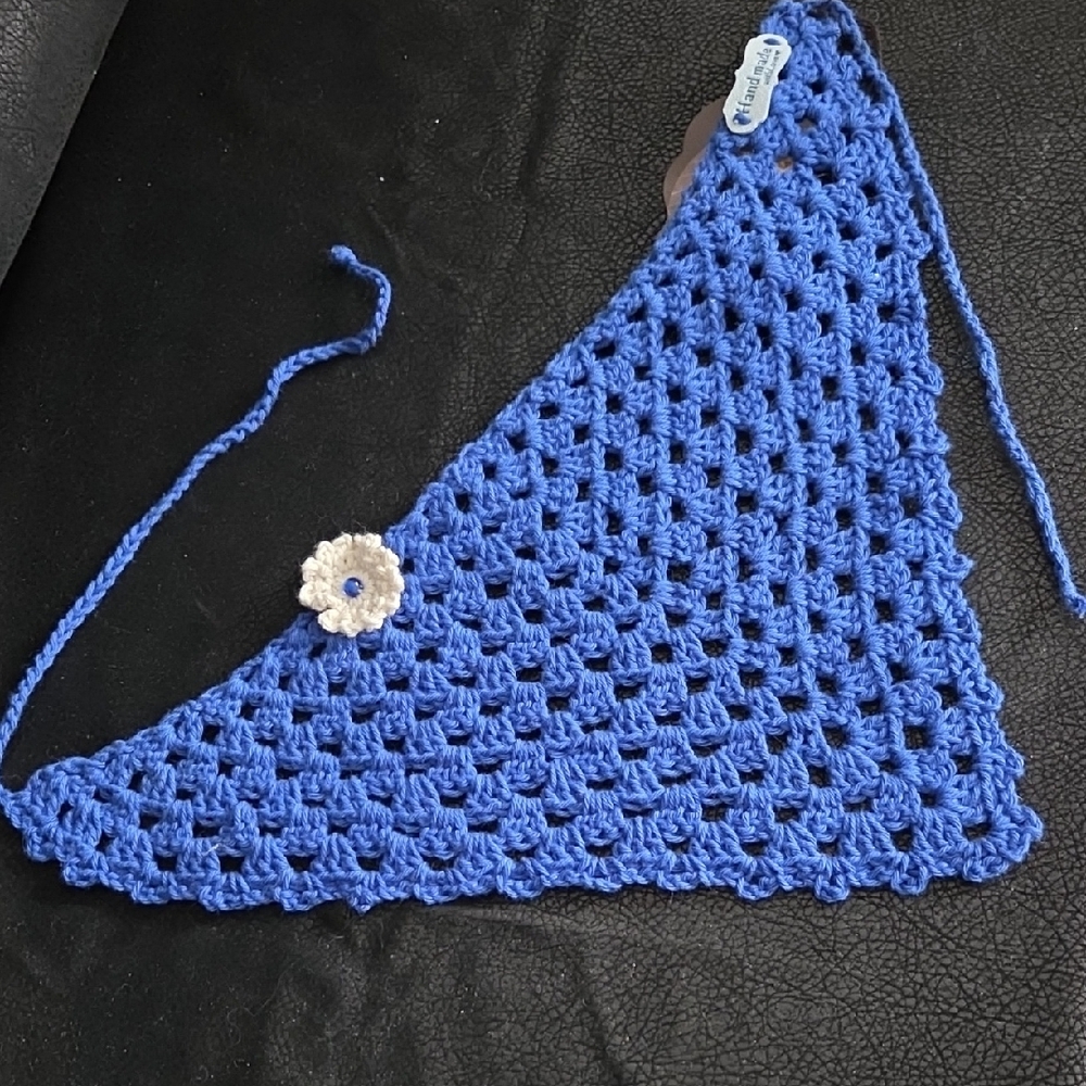 Crocheted Handmade Bandana Scarf